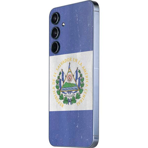 El Salvador Flag Distressed Galaxy A55 5G Skin